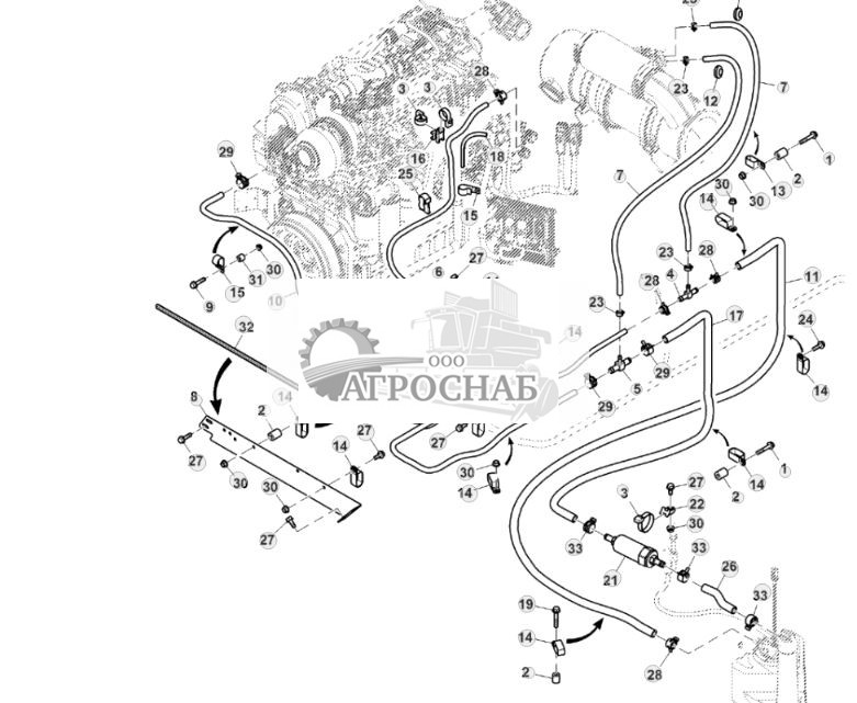 Трубопроводы жидкости для очистки отработавших газов дизельного двигателя - ST832188 1118.jpg